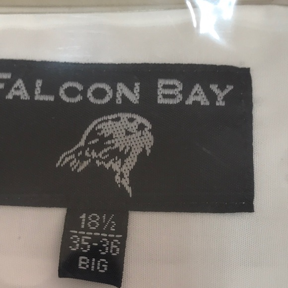 Vintage Falcon Bay   White-long  sleeve dress  Shirt men's 18 1/2 big - Picture 2 of 4